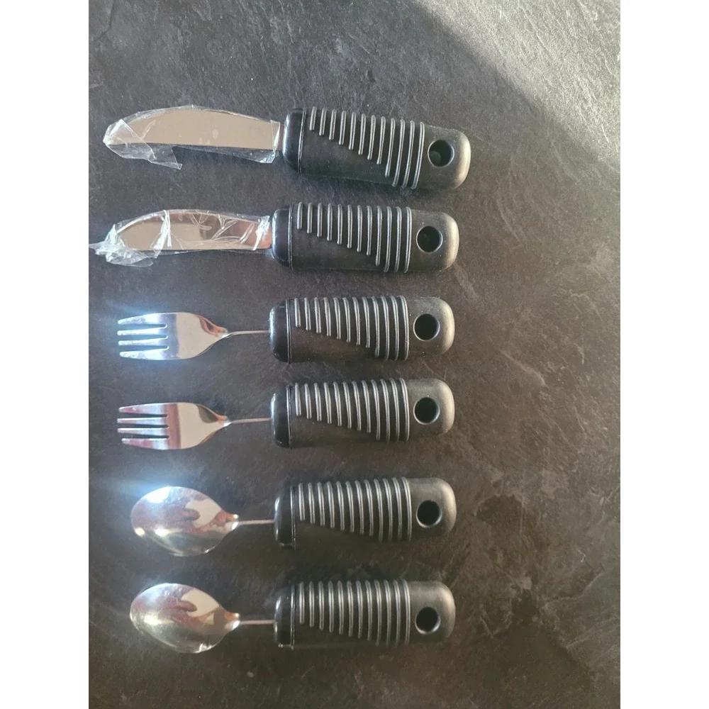 Set Adaptive Weighted Silverware Utensils Parkinsons Tremor Arthritis Easy Grip